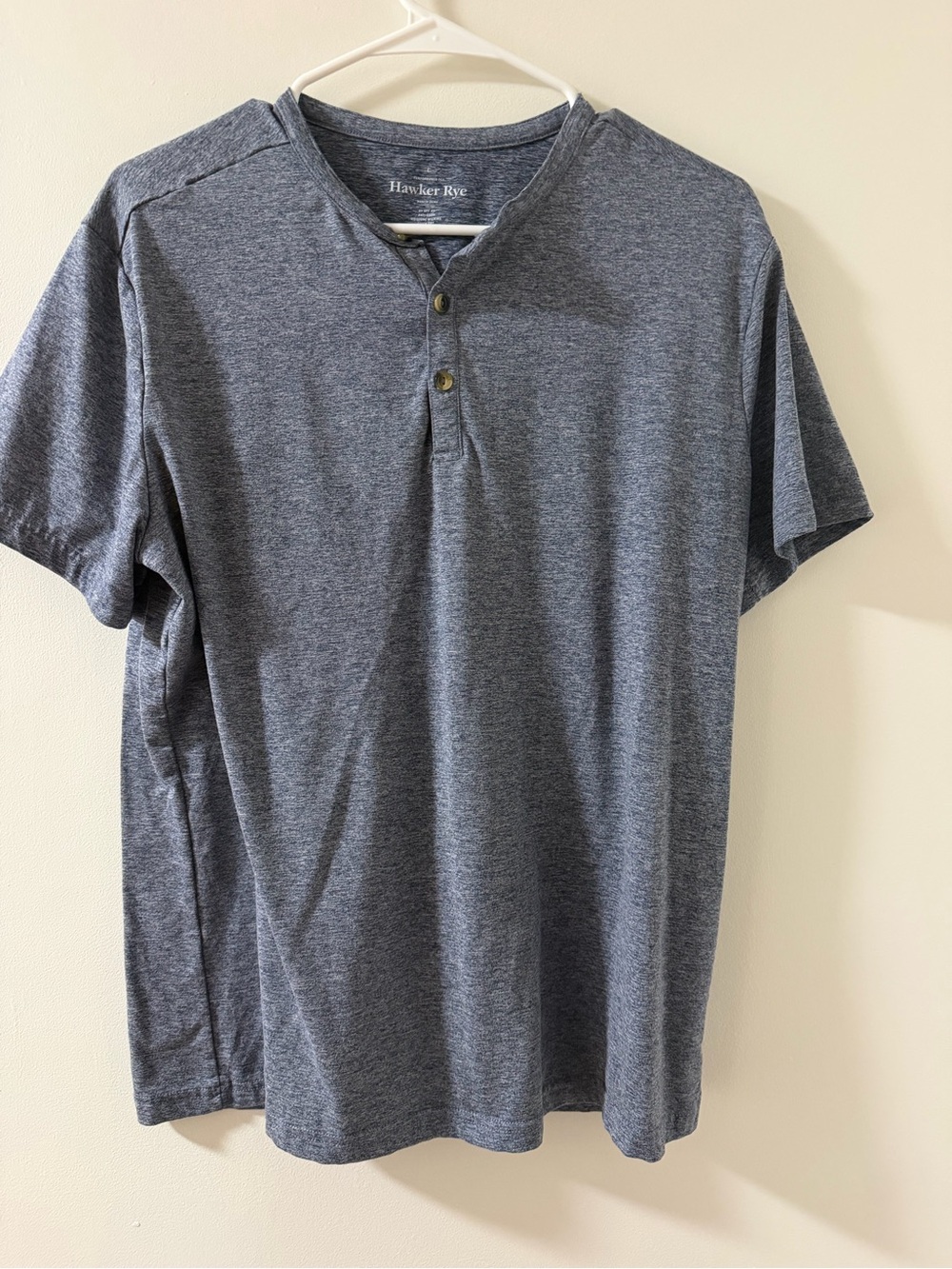 Hawker Rye Men's Short-Sleeve Henley in Heather Gray-Blue